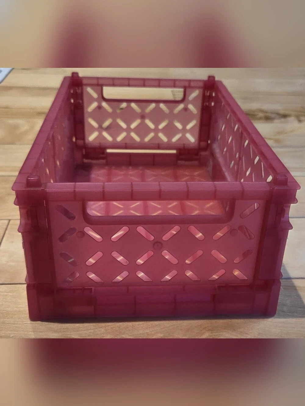 Pink Plastic Organization Bin
